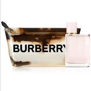 BURBERRY Animal Print Pouch Purse Bag with mini travel HER perfume BRAND NEW